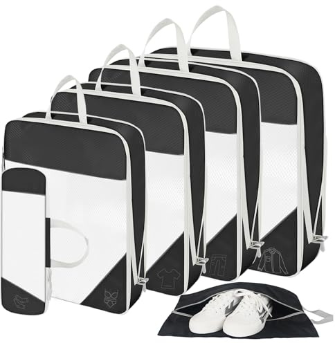 SWIHELP Organizer Valigia 6 Set, Packing Cubes Compression Organizer Valigia Salvaspazio Travel Accessori