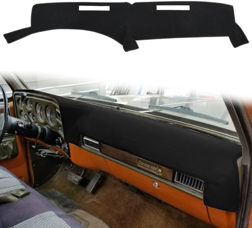 HanLanKa Dash skyddsmatta anpassad passform för 1973–1980 Chevy Chevrolet C10 C20 C30 K10 K20 K30 förorter K5 blazer pickup, GMC Jimmy C/K 15 25 35 1500 2500 förort Sierra, instrumentbräda Matta(7 st)