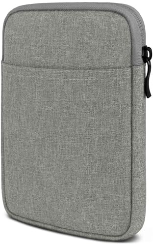 moex eBook Hülle für Amazon Kindle (2019) Tasche mit Reißverschluss und Fach für Zubehör, Stoff E-Reader Sleeve weich Gepolstert, Schutzhülle Minimalistisch Dash Case, Grau