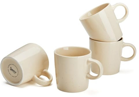 Sweese 3.5oz Porcelain Espresso Cups Set of 4, Yellow