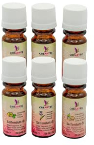 CREARTEC tvåldoftoljeset sommar – bestående av lavendel, kokosmjölk och citronfräsch – tvålarom för tillverkning av individuellt doftande tvålar, badbollar och mycket mer. - Vegan – 2 x 30 ml –