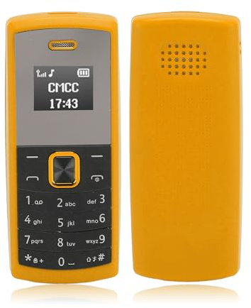 Yanmis Unlocked Senior Cellphone, 2G Tiny Phone for Elderly, GSM 2G Dual SIM Card Mobile Phone, with Voice Changer Feature, 2 in 1 Miniature Cellphone for Seniors (Yellow)