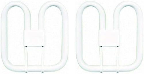 2D CFL Light Bulbs Gr10Q 4-Pin 28W 835 White Pack of 2 | gr10q 4-pin base, 28w cfl, 835 white, 2050 lumens, 2d butterfly design, bright output, energy saving