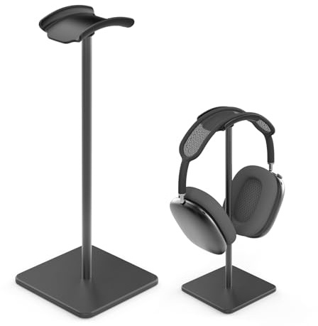 Ahonnpely Headphone Stand for Desk - Headset Stand with Aluminum Hanger, Headphone Holder for AirPods Max, Sony, Bose, Beats and More (Black)