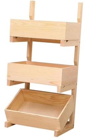 KESOTO Mensola Da Balcone, Organizer per Verdure E Pane, Portabevande, Colore del legno