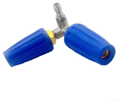 Double buse turbo - Accessoire de nettoyeur haute pression - Double buse de pulvérisation - 4000 PSI - En alliage - Nettoyeur de gouttière - Arroseur rotatif avec connecteur rapide