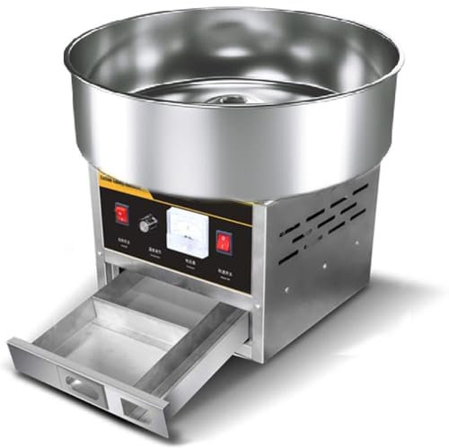 XUXIAO Cotton Candy Machine Commercial Cotton Candy Machine Carnival Funfair Machine Portable, for Kids, Parties, Home, Fun Snacks Treat Maker,Silver