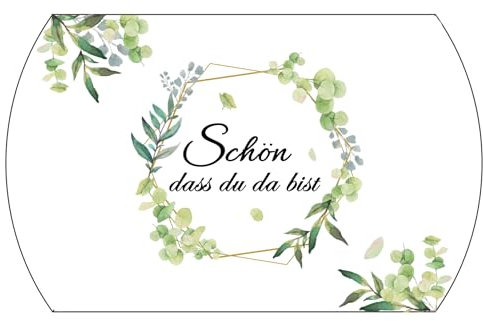 ENYACOS 50 Stück Schön, dass du da bist Gastgeschenke– Geschenkboxen Hochzeit, Kommunion, Konfirmation, Taufe, Jugendweihe – Gastgeschenk Box für Süßigkeiten, Schokolade, Kekse (J)