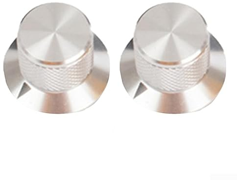 Potentiometer-Drehknöpfe aus Aluminium für Audio-Geräte, Lautstärkeregler mit 6 mm Schaftloch, silberfarben, 2 Stück