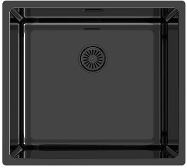Edesa Fregadero Cocina Bajo Encimera 1 Cubeta Cuadrada FUJI BE 45X40 cm Acero Inoxidable Profundidad 18 cm Fonoabsorbente Fregadero sin Orificio de Grifería Accesorios Incluidos Color negro