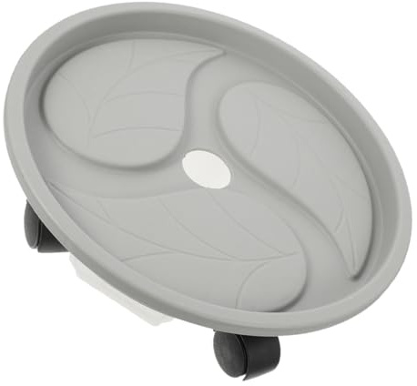 Angoily Support Pot Fleurs avec roulettes pour Déplacement Facile Plateau Mobile Rond Résistant avec Bac Eau Rehausseur Pratique pour Balcon Jardin Intérieur Extérieur