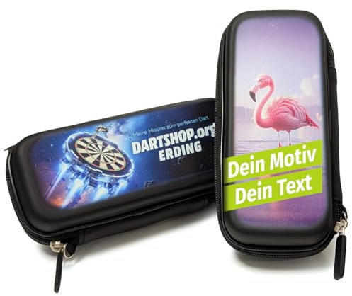 DARTS Sport Edition Personalisierte Dart Tasche mit Bild, Namen, Text – Dart Case Bedrucken mit Foto, Text, Logo Dartspieler. 1 Stück