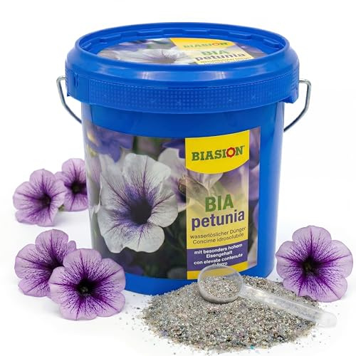 BIASION® BIApetunia - Concime Idrosolubile specifico per Petunie e Piante da Fiore - per garantire una Fioritura ricca, intensa e duratura. Concime NPK (Mg) 14-12-14 (2) con B,Cu, Fe, Mn, Mo,Zn