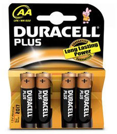 LINDY AA 1.5V Duracell Plus Alkaline Battery (Pack of 4)