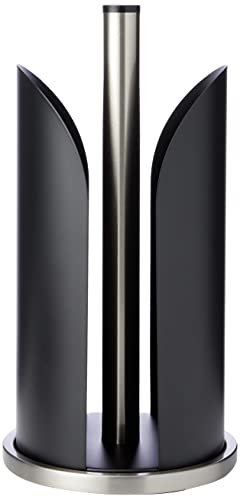 Zeller 27217 Küchenrollenhalter, Edelstahl/Metall, matt, schwarz, Ø15x30,5
