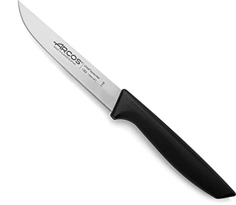 Arcos Serie Niza, Spelucchino Coltello per sbucciare, Lama Acciaio Inossidabile NITRUM 85 mm, Manico Polipropilene, Colore Nero