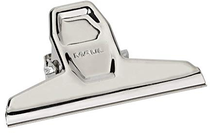MAUL Papierklemmer silber MAULpro robuster Stahlclip für dicke Stapel | fester Halt für bis zu 250 Blatt, griffbereit aufhängbar, 25 mm Klemmweite für Unterlagen, langlebiges Metallgehäuse
