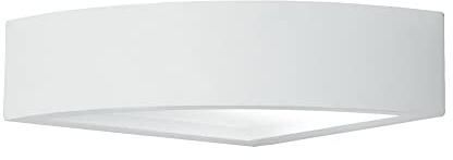 Applique d'angle en plâtre blanc peignable avec verre dépoli ip20 1xE14