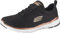 Skechers Women's Flex Appeal 3.0 First Insight Trainers, Black Mesh Rose Gold Trim, 4 UK