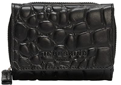 Liebeskind Berlin Croco Pablita Portemonnaie, Medium (HxBxT 8.5cm x 11cm x 2.5cm), Black