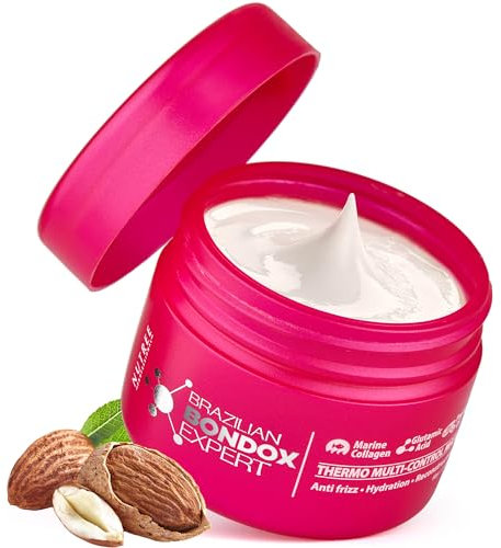 Amazonliss Brazilian BonDox Expert Thermal Hair Mask, Deep Conditioning Treatment for Dry, Frizzy & Damaged Hair, Vegan Formula with Almond & Olive Oils, 2.82 oz