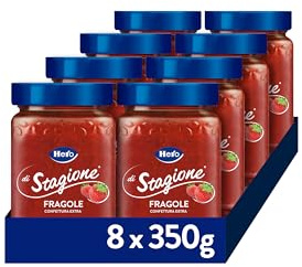 Hero di Stagione, Confettura di Fragole, 8 Vasetti da 350 gr, Marmellata con Frutta di Stagione, Frutta di Alta Qualità, Metodo Tradizionale