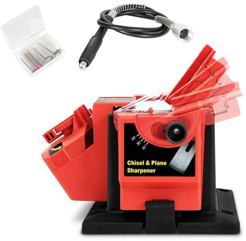 Macchina Affilatrice Multifunzioni Universale 65W : coltelli, forbici, punte, scalpelli - Tornio per Molatura Elettrico - Albero flessibile incluso per incisione levigatura + Cofanetto 6 utensili