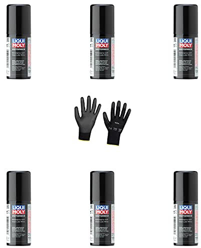 Iloda 6xOriginal Liqui Moly 50ml Motorbike Kettenspray weiß 1592 Schutzhandschuhe