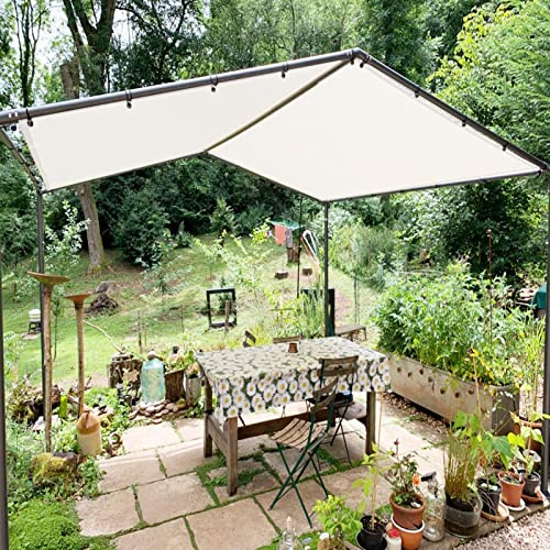 KOUDU Sonnensegel Wasserdicht 1.8x3.5m Wasserdicht 98% Uv Schutz mit kostenlosem Seil für Außenbereich Terrasse und Garten, Weiß