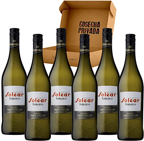 Manzanilla Solear - Envío Gratis 24H - Estuche 6 Botellas - D.O. Manzanilla Sanlucar de Barrameda - Vino Regalo - Seleccionado y Enviado por Cosecha Privada - 6 Bot Solear