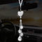 Cobee Pendentif en forme de cœur diamant à suspendre pour rétroviseur de voiture, décoration d'intérieur de voiture, décoration porte-bonheur pour femme