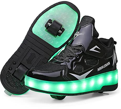 Chaussures à roulettes Garçons Filles Respirant Patins à roulettes pour Unisexe Enfants Retractable Basket Cadeaux créatifs de Vacances pour Enfants Chaussures Noël Nouvel an Cadeau d'anniversaire
