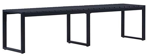 ZHOUMIN Gartenbank, Outer Banks, Parkbank, Garten Bank Für Draussen, Garten Sitzbank, Friesenbank, Gartenmöbel, 180 cm PS-Platte Schwarz