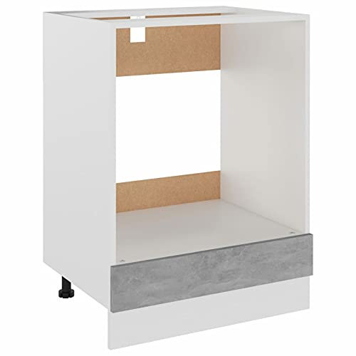 Homgoday Küchenschrank, Küchenschrank, Einbauschrank, Küchenzeile, moderne Küchenausrüstung, Werkzeugaufbewahrung, Backofenschrank, Betongrau, 60 x 46 x 81,5 cm