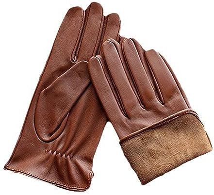 Wjnvfioo Einzelne Leder Ungefüttert Touchscreen Schaffell Handschuhe Frauen Dünne Motorrad Reiten Fahren Fahrer Finger Handschuhe Chocolate color 10