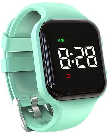 e-vibra Water Resistant Vibrating Alarm Watch Rechargeable 15 Alarm Reminder Wristband Potty Training Watch with Lock Screen (Black)