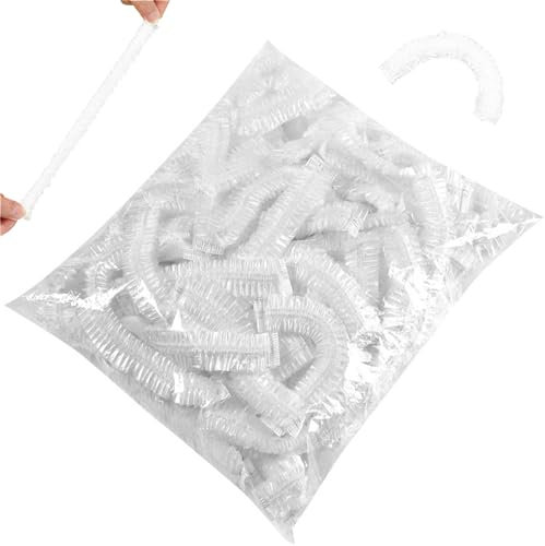 100 Pezzi Sacchetti di Conservazione Freschi,Sacchetti Alimenti,Copri Recipienti,Design Bocca Elastica, Sacchetti Trasparenti Copri Alimenti con Elastico per Mantenere Freschi I Cibi Verdure