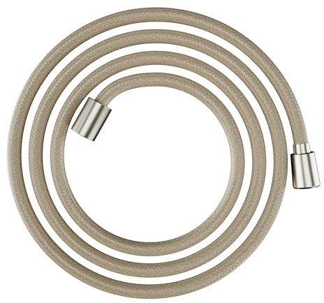 hansgrohe 28230820 DesignFlex Textile Brushed Nickel Handshower Hose, 80-inch