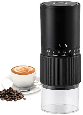 Macinacaffè elettrico | Macinacaffè | Macinacaffè Burr con impostazioni regolabili | Macinacaffè elettrici portatili senza fili per viaggi, campeggio, ufficio, caffè espresso