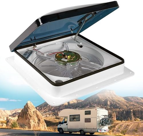 WEIMILOR 12V,24V,48V Lanterneau insonorisé Trappe de Toit Ventilateur Silencieux avec LEDPour Camping-Car, Caravane, Windows - Ventilation de Toit,12V
