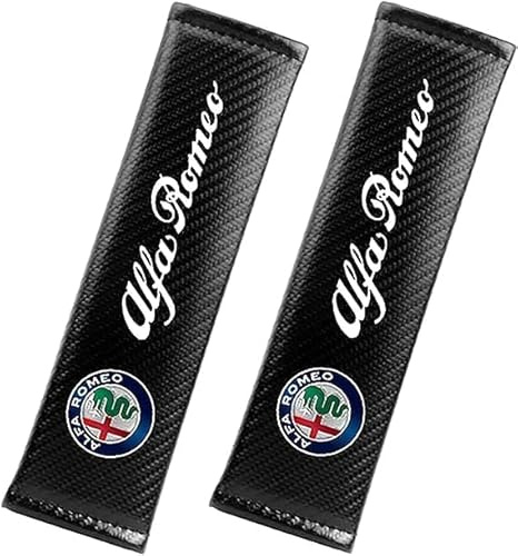 WLLLLa 2 Pezzi Imbottiture Cinture di Sicurezza Auto per Alfa Romeo Giulietta,Copri Cintura di Sicurezza della Spalla Comfort Morbido Auto Copertura