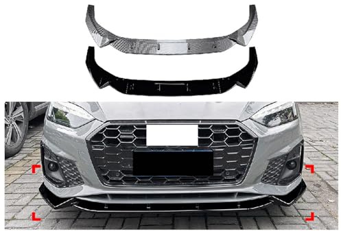SUNJFY Frontstoßstange Spoilerlippe für Audi a5 Sline S5 8W6 2021+, Spoiler Diffusor Front Spoiler Lippe Auto Frontspoiler Frontschürze Auto ZubehöR,Piano Black