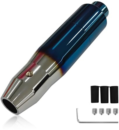 QKYS Car Modified Gear Lever with Adapter, 5.7 Automatic Shift Knob Easy Grip Alloy Shift Knob, Gear Shifting Smooth Operation Long Handl, Universal for Automatic Transmission Cars (Multicolor)
