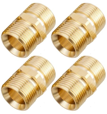 Bestgle 4pcs Pressure Washer Hose Connector – M22-14mm Male to M22-14mm Male Brass Adapter Fittings, 5000 PSI Power Washer Hose Extension Coupler for High Pressure Cleaning