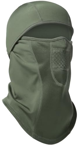 1TG Taktisk rånarluva ansiktshuva skidmask stormmask, balaclava för kvinnor och män paintball mask airsoft mask – UV-skydd, vindtät varm, utomhussporter cykling, motorcykel, fiske, Ranger grön, 56-62