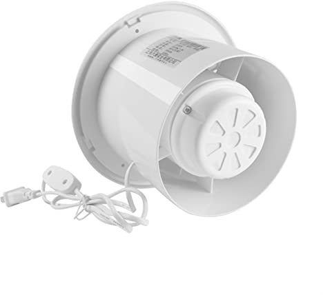 Bathroom Exhaust Fan 4 6 Exhaust Fan Duct Fan Garden Farm Field Window Airflow Pressurized Air Vent Duct Vent Extractor, White Bathroom Fan(4 inches with switch and socket)