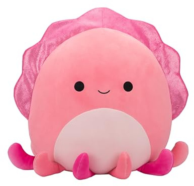 Jazwares Squishmallows SQCR07715 - Auggie der rosa Tintenfisch 40 cm, offizielles Plüsch, superweiches Kuscheltier