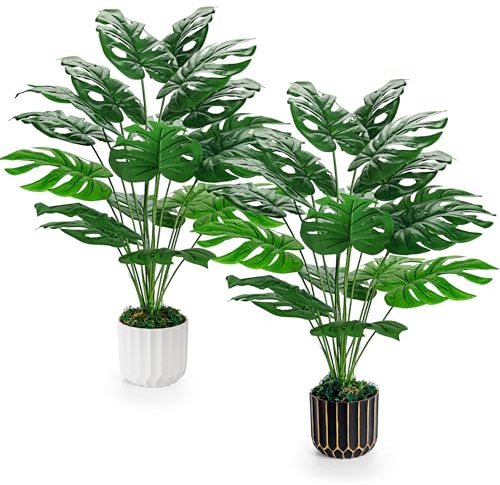 BTSD-home 2 pezzi 71 cm pianta artificiale pianta artificiale grande falsa pianta monstera piante artificiali ideale per balcone camera da letto soggiorno camera da letto arredamento