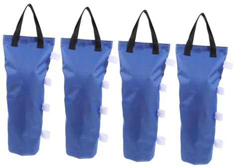 4 Stück Schirmgewichte aus Oxford Stoff Blau für Strandschirme und Zelte | Sandsäcke Hochwasser Gefüllt, Windresistent und Flexibel mit Wasser oder Sand Befüllbar