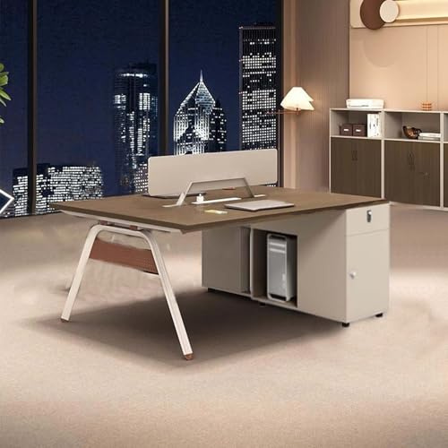 Konferenztisch Und Stühle Mit Schallabsorbierenden Schallwänden Und Schränken, Bürotisch Und Stühle Retro, Schreibtische Arbeitsplätze(1.4m)